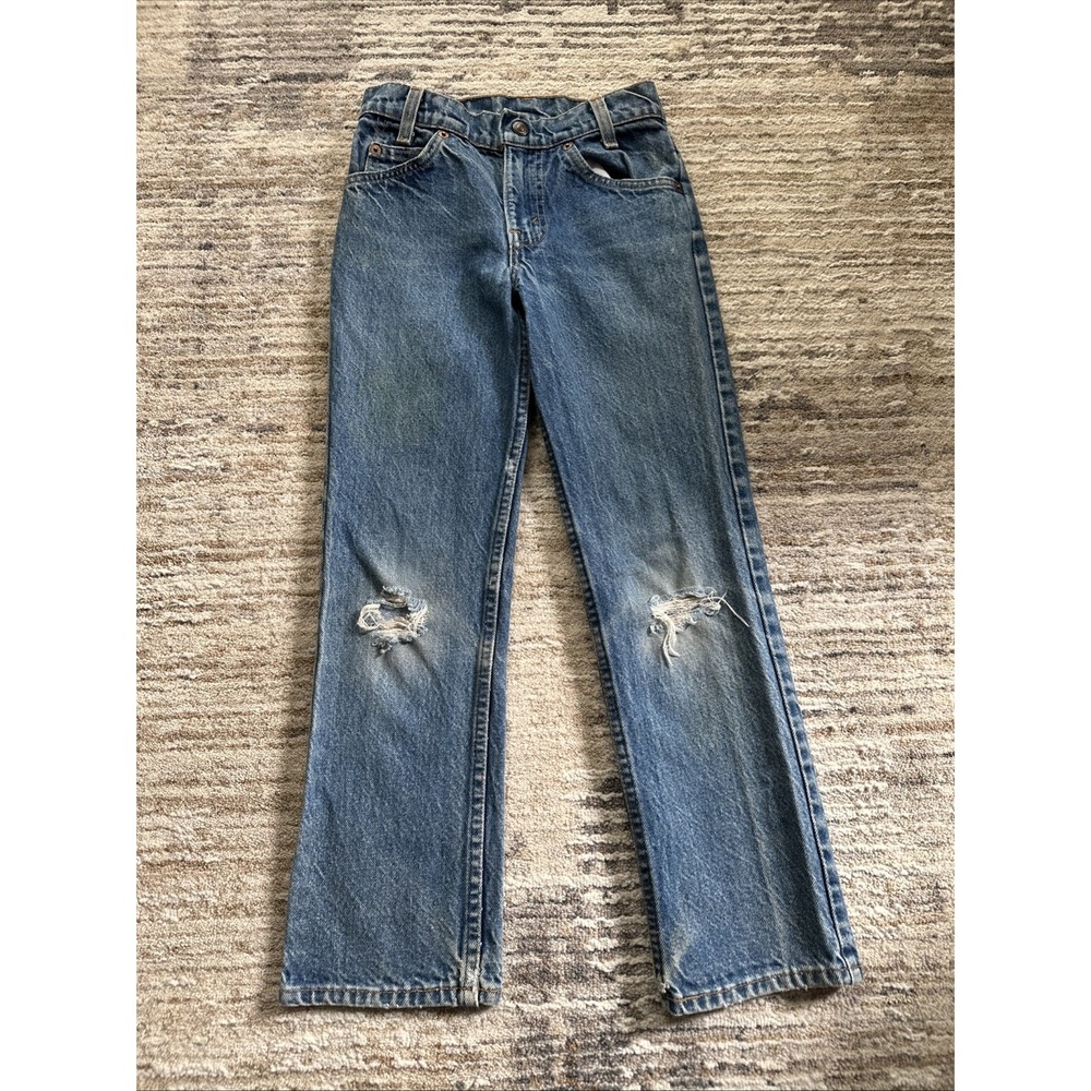 Levis Vintage ORANGE TAB Jeans Boys Blue Size 10(Fit22x23)Rare Straight Leg 1997